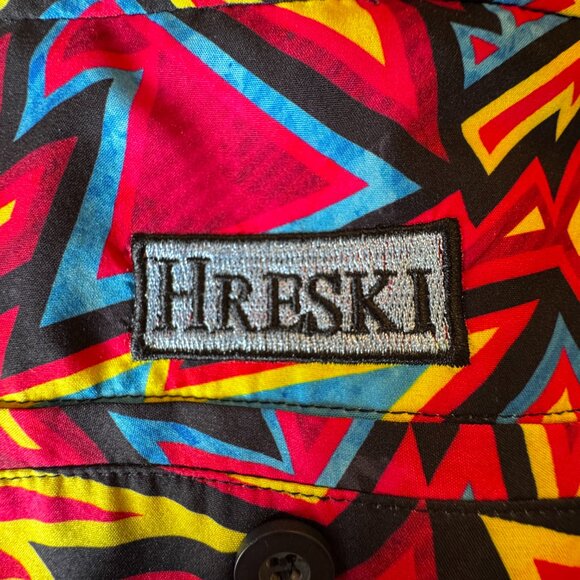 Hreski Golf Shorts Mens Size 42 Multicolor Crazy Loud All Over Print Performance - Picture 3 of 11